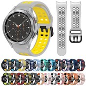 Resim Samsung Galaxy Watch 4 Classic 46mm 20mm Nefes Alabilir İki Renkli Silikon Saat Bandı Beyaz 