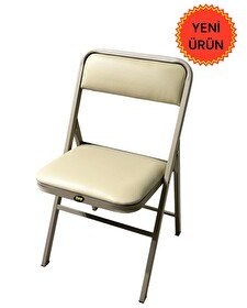 Resim Hey Modüler Mobilya Kapuçino Deri Katlanır Kamp Sandalyesi 