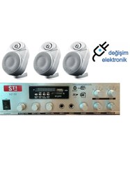 Resim STİ Mağaza Müzik Sistemi Seti Bluetooth Usb Aux 