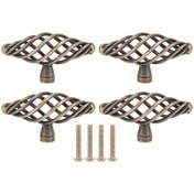 Resim 4 Adet Kapı Kolu Antik Çinko Alaşımlı Çekmece Kolları Gardırop Dolap Çekmece Dolap Donanım Aksesuarları Db 