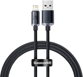 Resim Baseus Crystal Shine Hızlı Şarj Kablosu, Lightning - 1.2m, iPhone Uyumlu, Güçlendirilmiş Yapı, Dayanıklı ve Hızlı Veri Aktarımı, Siyah 