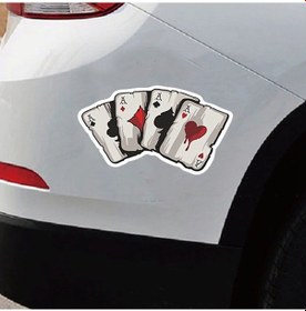 Resim 10 Adet Renkli Sprey Boyalı Yansıtıcı Oyun Kartı Sticker 