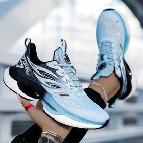 Resim Moda Cool Tarzı Ağ Nefes Alabilen ve Şok Emici Kalın Tabanlı Spor Ayakkabılar, Hafif Kaymaz Seyahat Ayakkabıları, Kadın Ayakkabıları 