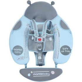 Resim Mambobaby Yüzme Simidi - Mavi Uğur Böceği, Emniyetli, Gölgelikli Ve Ayak Destekli 