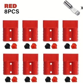 Resim Dashanshop Agashe 8 Parça Kırmızı 50a Hızlı Bağlantı Seti Winç Treyler Elektrik Ekipmanları 