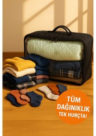 Resim 5'li Set Geniş Hacimli Hurç 42x53x20 Yorgan, Battaniye, Kıyafet Saklama Çantası Diğer 