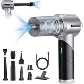Resim 4'ü 1 Arada El Tipi Elektrikli Süpürge - Katlanabilir, Fırçasız Motor, USB Şarjlı Ev & Araba Kullanımı İçin - Mutfak, Çöp Temizliği İçin Çok Yönlü 