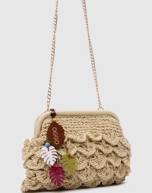 Resim OGGO Hasır Medium Clutch & Çapraz Çanta 