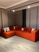 Resim alpago home Gana köşe koltuk Bukle turuncu 