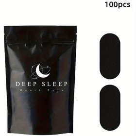 Resim 100 adet Derin Uyku Diş Bandı - Hassas Olmayan Yapıştırıcı, Ağrısız Çıkarma, Siyah Polyester Spor, Günlük ve Günlük Kullanım İçin, Güvenli Kapatma, Şık Ambalaj, Rahat Uygunluk, Dayanıklı Yapıştırıcı, Spor Bandı, Spor Tutkunları 