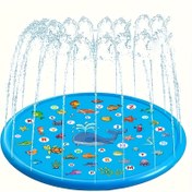 Resim Çocuklar için Splash Mat, Mavi Okyanus Hayvanları ve Harfler - Dayanıklı Açık Hava Su Oyun Matı, Eğlenceli Püskürtme Sistemi ile, Çim, Plaj, Bahçe, Yaz Parkı Splash Oyun Matı|Çocuklar için Eğlenceli Tasarım Su Oyun Matı 