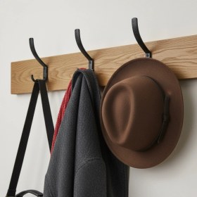 Resim Uzun Noktalı Metal Askı Şık Portmanto Askılık Dolap Mobilya Askısı Vidalar Dahil Siyah 