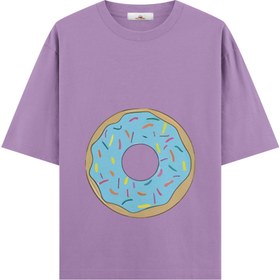Resim Donut Boy - Hamile Oversize Tshirt - Mor / S / Oversize 