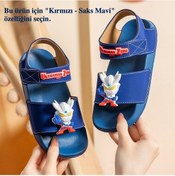 Resim Snapbuy Yazlık Çocuk Sandaleti-kız/erkek, Kaymaz Eva Taban Kırmızı - Saks Mavi 