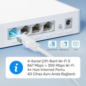 Resim Daisy Store Cudy WR1200E AC1200 Dual Band Wi-Fi Router, 1200MBPS Hız, 4X5DBI Geniş Kapsama Anteni, Router/access Point/menzil Genişletici/wısp Modları, Vpn ve Wpa3 Güvenliği 