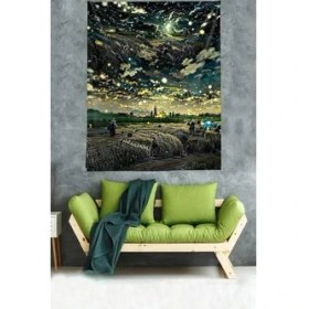Resim Storemax Pelangi Buğday Tarlası Başaklar Temalı Leke Tutmaz Kumaş Duvar Örtüsü Duvar Halısı Tapestry, Koyu 70 x 100, 46440247010005 
