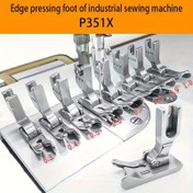 Resim Flat Car Presser Foot P351X Sağ Taraf Basınç Ayakları Bilgisayar Flat Car Basınç Çizgileri ve Kalın Malzemeler Endüstriyel Dikiş Makinesi Aksesuarları 
