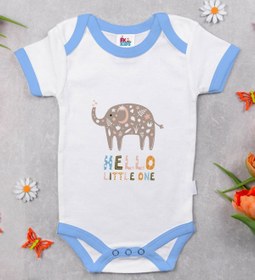 Resim Bitmeyen Kartuş Bk Kids Hello Little One Tasarımlı Mavi Bebek Body Zıbın-1 