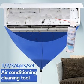 Resim 1/2/3/4 Paket EcoClean Klima Temizleme Seti, Elektriksiz Su Toplayıcı Toz Alma Seti, Duvara Monte Üniteler İçin Toz Toplama Torbası ile Taşınabilir Klima Bakım Aletleri 