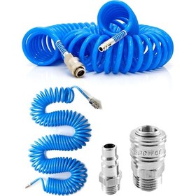 Resim Profesyonel Yüksek Kalite Kompresör Spiral Hava Hortumu 8 Mm 15 M 