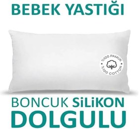 Resim SUVAY Antialerjik Bebek Yastığı Boncuk Silikon Yastık 35x45 Cm 225 gram%100 Pamuklu Kılıf 