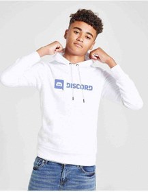 Resim Discord Yazı Baskılı Unisex Çocuk Kapüşonlu Beyaz Sweatshirt Beyaz 
