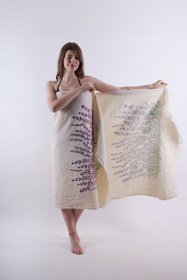 Resim Müslin Lavanta Desenli Peştemal - Müslin 