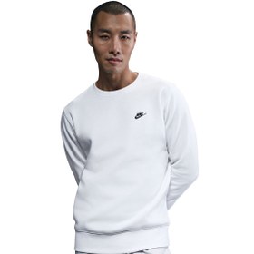 Resim Nike Club Crew Erkek Beyaz Günlük Sweatshirt FN3886-100 