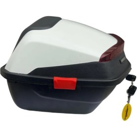 Resim Wheelıe XT88-W 32 Litre Motosiklet Arka Çanta Beyaz Parlak Su Geçirmez Abs Top Çift Kilitleme Üniversal 