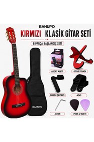 Resim Banupo MG1RB Red Black Klasik Gitar Başlangıç Seti (Gitar + Kılıf + Akort Aleti + Gitar Standı + Ask 