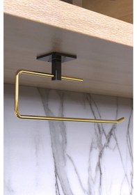 Resim Karteya Gold Rulo Havluluk Peçetelik Yapışkanlı Pratik Banyo Mutfak Askısı Kağıt Rulo Havluluk Gold 