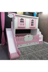 Resim bebetu mobilya Alaçatı Kaydıraklı Yavru Yataklı Ranza 