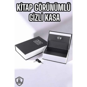 Resim Büyük Boy Anahtarlı Kitap Görünümlü Gizli Kasa Çelik Kasa Altın Kasası - Lisinya 