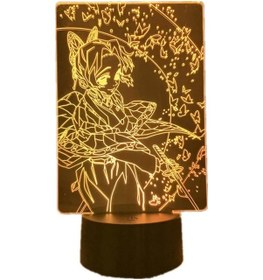 Resim 3d İllüzyon Shinobu Kocho Anime Gece Lambası 7 Renk Dokunmatik/uzaktan Kumandalı 16 Renk Değiştiren Oda Dekorasyon Lambası Doğum Günü Noel Hediyeleri Çok Renkli 