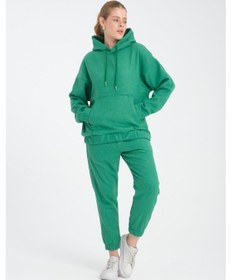 Resim R-5673/4283 Kanguru Cep Lastikli Kaşe Takım Yeşil 