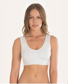 Resim Nbb Dikişsiz Seamless Balensiz Cup Takviyeli Spor Sütyeni/büstiye Beyaz 