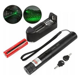 Resim PowerMaster OM-1201 18650 Pilli Şarjlı Anahtar Emniyetli Yeşil Lazer Pointer (50 KM) 