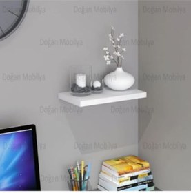 Resim Duvar Rafı Parlak Beyaz Uçan Raf Mdf Gizli Bağlantılı 