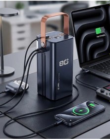 Resim 80000 Mah Taşınabilir Powerbank Süper Hızlı Şarj Çoklu Çıkış Ve Led Göstergeli Çok Renkli 