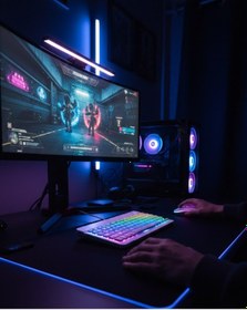 Resim Tek Bluetooth Klavye Mouse Seti Aydınlatmalı Türkçe Q Ergonomik Tasarım Najmaddin 