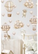Resim MSticker Retro Balonlar Ve Hayvanlar Sevimli Çocuk Odası Duvar Sticker Seti 