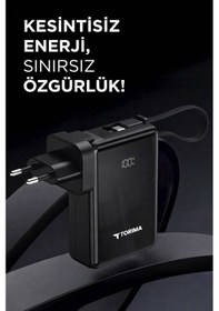 Resim Torima Trm-1027 20000 Mah Type-c Lightning 22,5 W Hızlı Şarj Dijital Göstergeli Powerbank Siyah Renkli 
