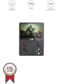Resim Torima X6 Siyah 4000+ Klasik Oyunlu 3.5 İnç IPS Ekran Kablosuz Atari Retro Oyun Konsolu 