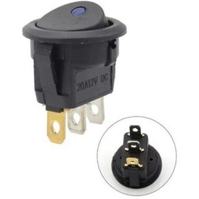 Resim Yuvarlak Nokta Işıklı Anahtar Mavi 12v 3p - 50 Adet 
