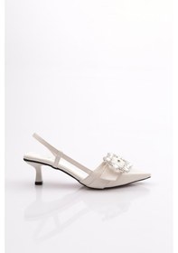 Resim Dgn 6107 Kadin Taş İşlemeli Topuklu Abiye Ayakkabi 6107-424-R1525 