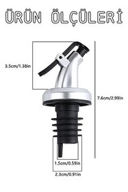 Resim Factorial Yağdanlık Ucu 3'lü Yağ Servis Dökme Aparatı Sızıntı Yapmaz Başlık Silikon Tıpa Mantar Ev Mutfak 