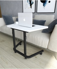 Resim Yükseklik Ayarlı Laptop Sehpası, Yan Sehpa, Çalışma Masası, Bilgisayar Masası 