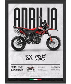 Resim Aprilia SX 125 - Çerçeveli / Kırmızı / 21x30 