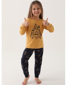 Resim Roly Poly 3170 Garson Climb Your Big Dreams Kız Çocuk Uzun Kol Pijama Takım 001 