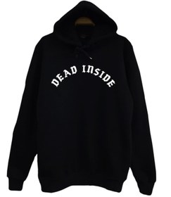 Resim fame-stoned Unisex Çocuk Siyah Dead Inside Baskılı Sweatshirt 